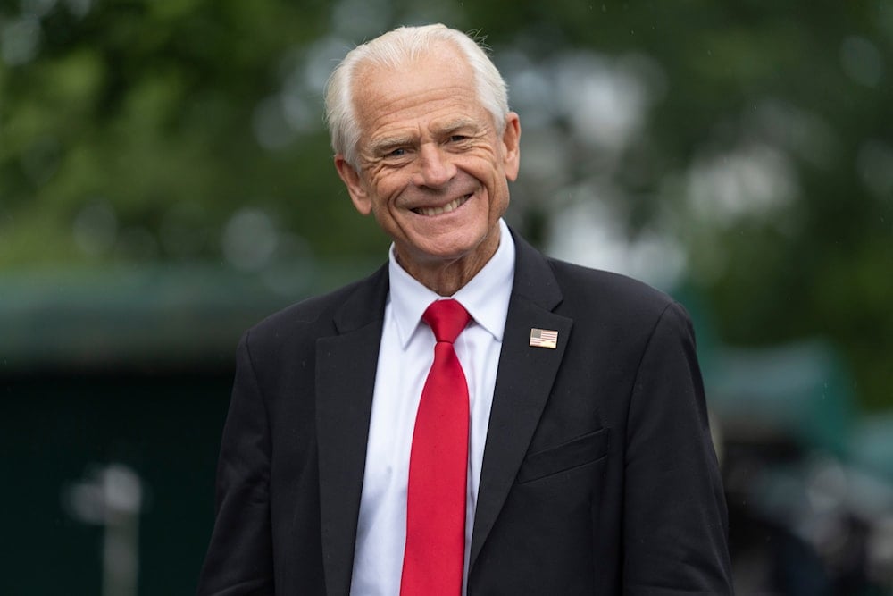 White House trade counselor Peter Navarro walks outside the White House after a television interview, on July 31, 2025, in Washington. (AP Photo/Mark Schiefelbein)