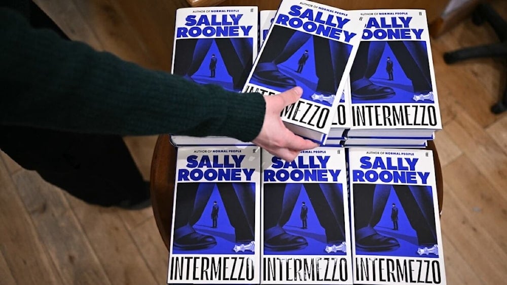 Copies of Irish author Sally Rooney's newly published book 'Intermezzo', are pictured in a book shop in London on September 24, 2024. (BEN STANSALL/AFP via Getty Images)