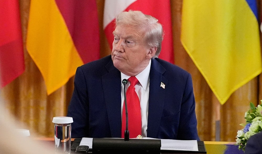 President Donald Trump participates in a meeting with Ukrainian President Volodymyr Zelensky and European leaders in the East Room of the White House, Monday, Aug. 18, 2025, in Washington. (AP)