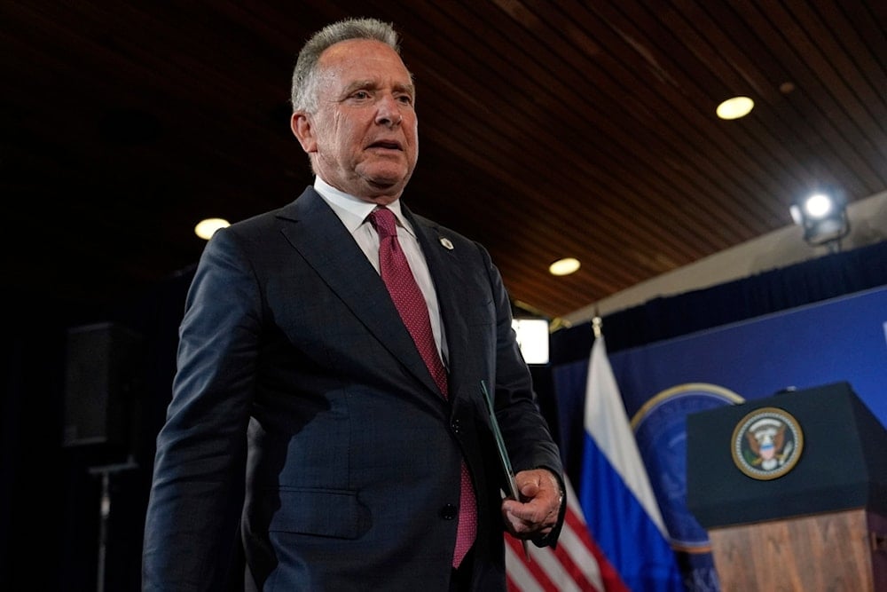 White House envoy Steve Witkoff arrives before a news conference with President Donald Trump and Russia's President Vladimir Putin at Joint Base Elmendorf-Richardson, Alaska, Friday, August 15, 2025 (AP)