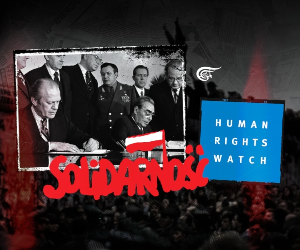 Almost instantly after the Helsinki Accords were signed, organisations sprouted to document purported violations, whose findings were fed to overseas embassies for international amplification. (Al Mayadeen English; Illustrated by Zeinab el-Hajj)