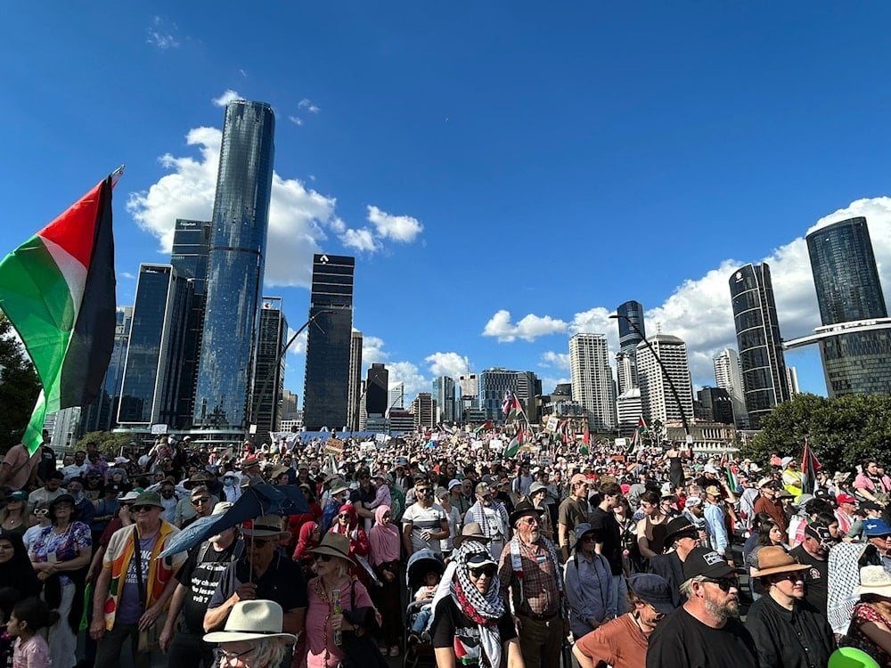 Pro-Palestinian protestors march in Brisbane, Australia on August 24, 2025. (Social media)