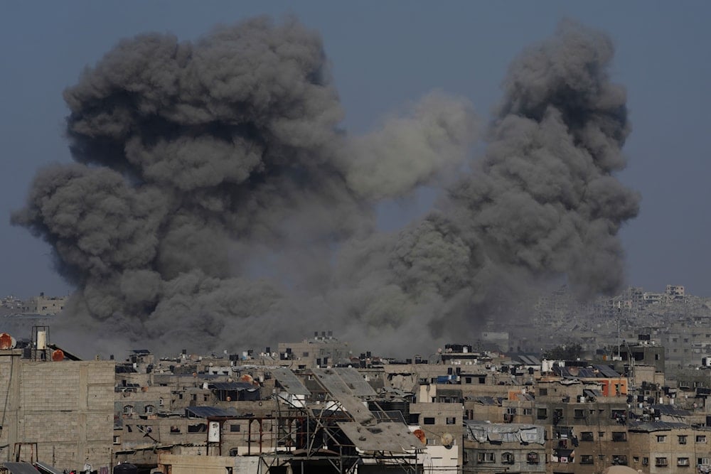 Smoke rises to the sky following an Israeli military strike in Gaza City, Occupied Palestine, Sunday, Aug. 24, 2025 (AP)