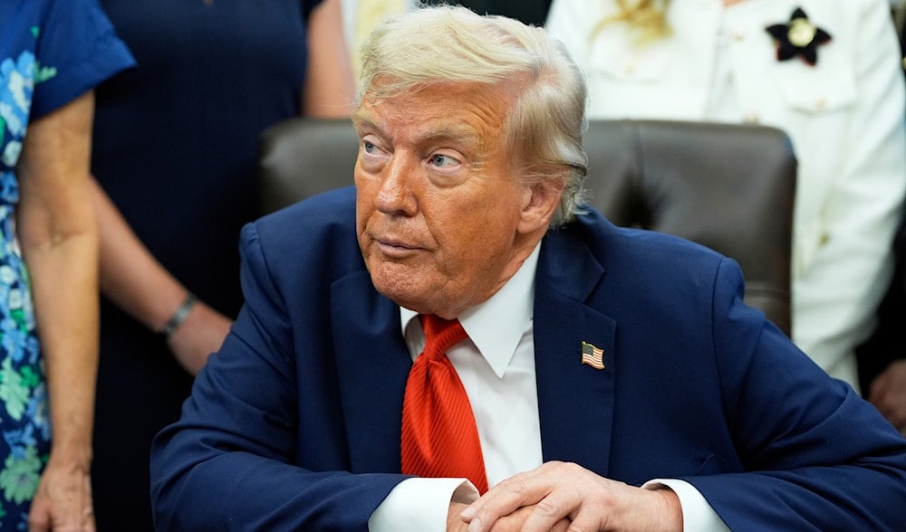 President Donald Trump speaks during an event signing a proclamation honoring the fourth anniversary of the attack at Abbey Gate in Afghanistan, in the Oval Office of the White House, Monday, Aug. 25, 2025, in Washington. (AP)