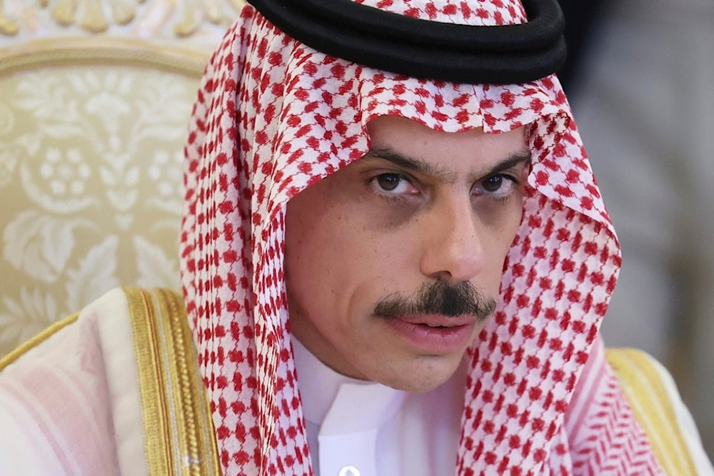 Saudi Foreign Minister Prince Faisal bin Farhan attends a meeting with Russian Foreign Minister Sergey Lavrov in Moscow, Russia, Friday, July 4, 2025. (Evgenia Novozhenina/Pool Photo via AP)