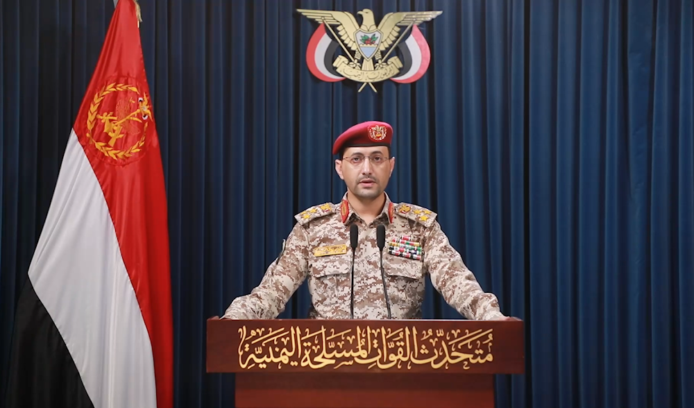 YAF spokesperson Brigadier General Yahya Saree announced a new operation targeting Ben Gurion airport in Tel Aviv, August 27, 2025 (Yemeni Military Media)