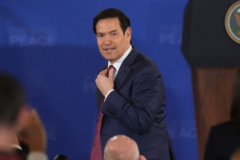 Secretary of State Marco Rubio arrives for a joint press conference with President Donald Trump and Russia's President Vladimir Putin at Joint Base Elmendorf-Richardson, Alaska, Friday, Aug. 15, 2025 (AP)