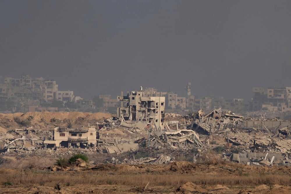 Buildings that were destroyed during the Israeli ground and air aggression stand in the Gaza Strip, Thursday, Aug. 28, 2025. (AP)