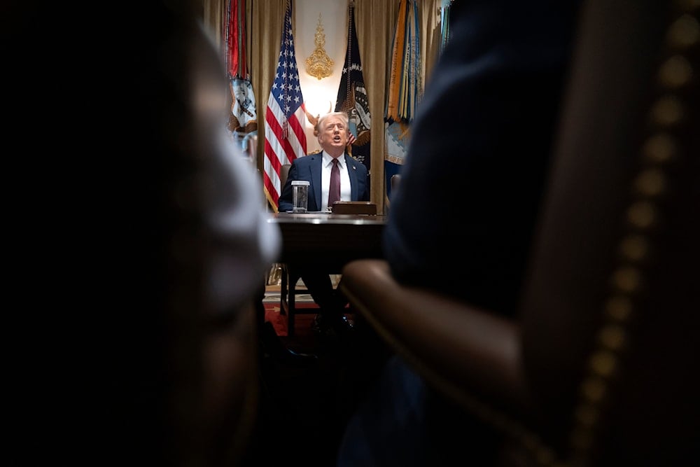 President Donald Trump speaks during a cabinet meeting at the White House, on August 26, 2025, in Washington. (AP Photo/Mark Schiefelbein)