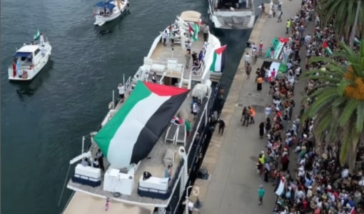 Gaza aid flotilla 'Sumud' sets sail from Barcelona