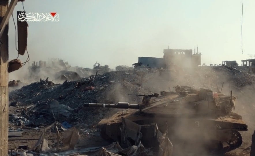 Al-Qassam strikes Israeli Merkava tank, D9 bulldozer in Gaza