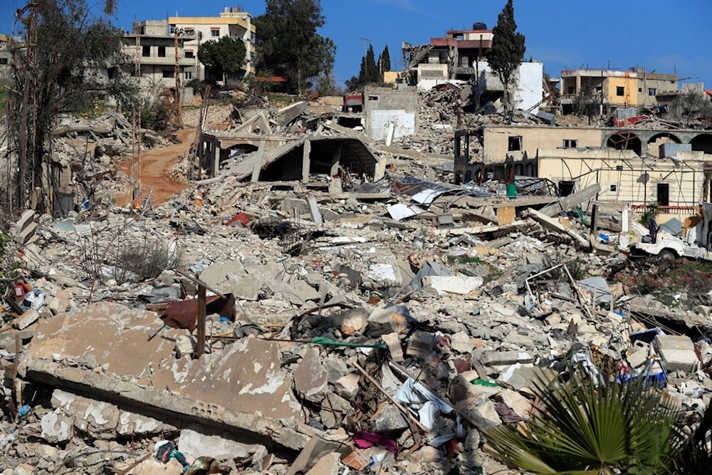 A view of the destruction caused by the Israeli air and ground offensive in Mays al-Jabal, southern Lebanon, Saturday, January 25, 2025 (AP)