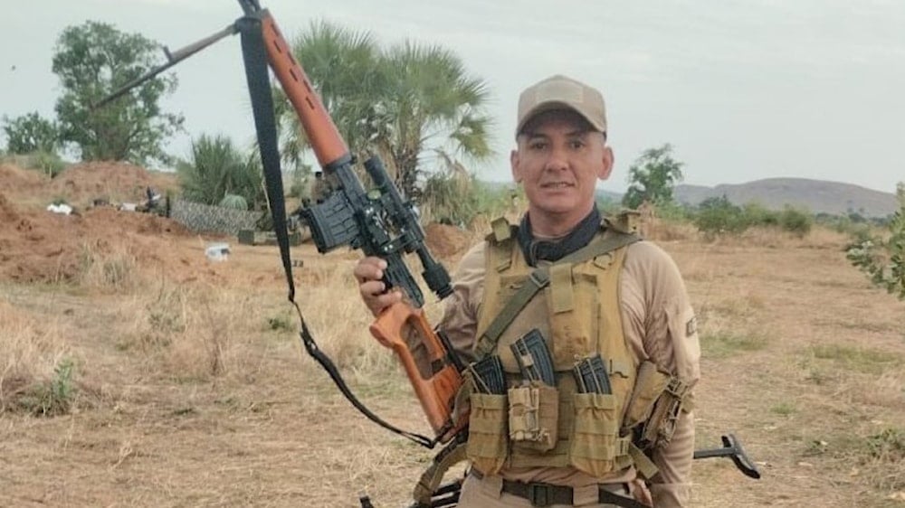 A Colombian mercenary is photographed in Sudan. (Undated, social media)