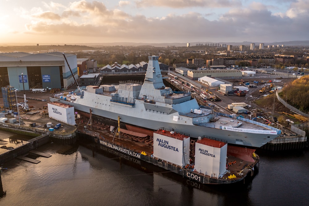 HMS Glasgow preparing to leave Govan for the first time, November 27, 2022. (HMS Glasgow via Wikimedia)