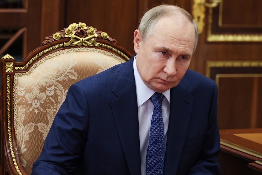 Russian President Vladimir Putin listens to governor of Smolensk region Vasily Anokhin, at the Kremlin, in Moscow, Russia, on Wednesday, Sept. 10, 2025 (AP)