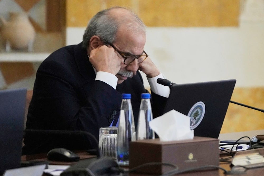 Lebanese Prime Minister Nawaf Salam attends a cabinet meeting at the Presidential palace in Baabda, east of Beirut, Friday, Sept. 5, 2025 (AP)