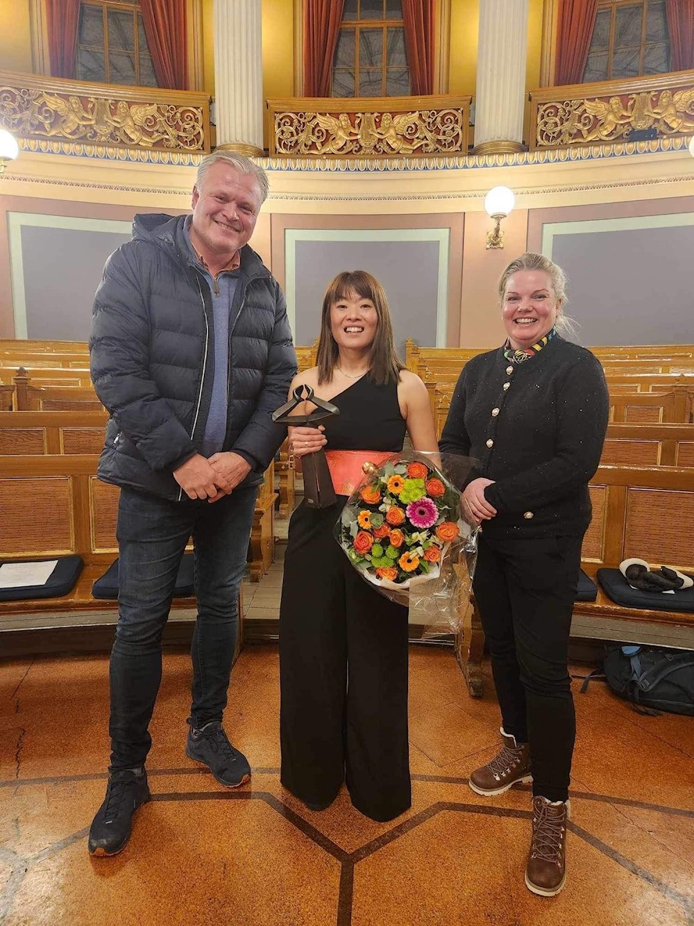 Uma Feed at the prestigious Norwegian Zola ceremony, where she received a prize for her long-standing fight against illegal foreign adoption.  