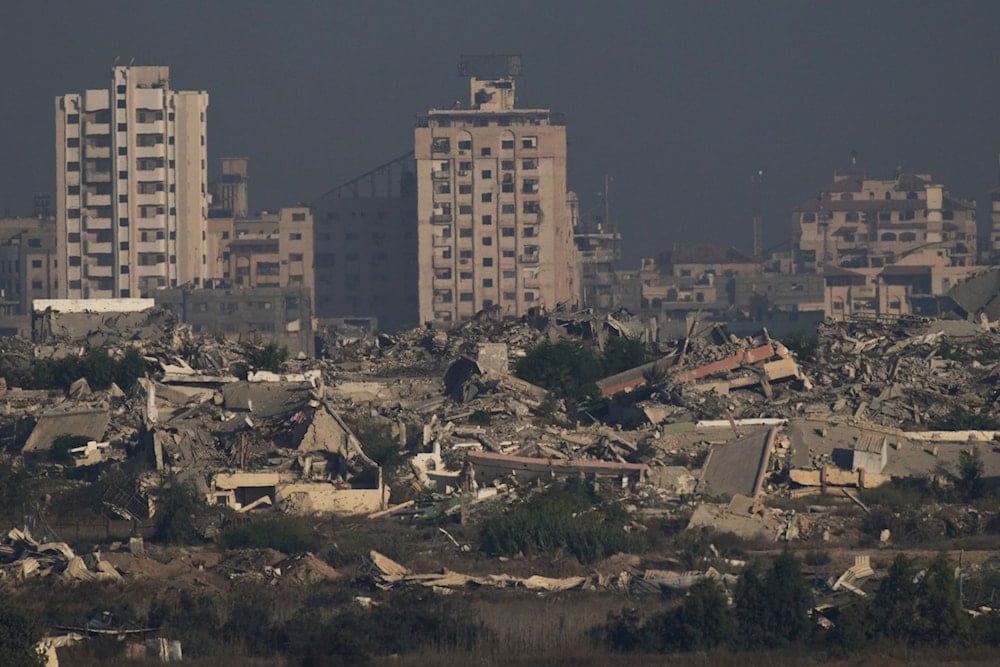 Buildings that were destroyed during the Israeli ground and air operations stand in the northern Gaza Strip as seen from southern Israel, Thursday, Sept. 11, 2025 (AP)