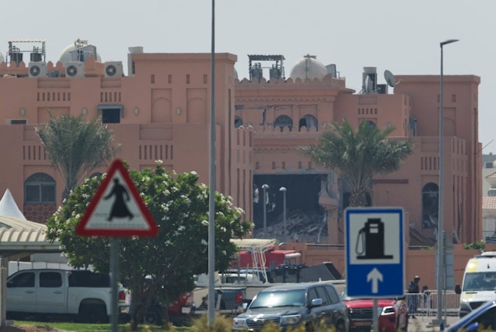 Damage is seen after an Israeli strike targeted a compound that hosted Hamas' political leadership in Doha, Qatar, on Wednesday, September 10, 2025 (AP)