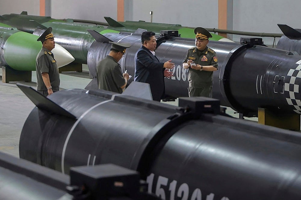 DPRK leader Kim Jong Un inspects a new weapons factory in undisclosed location, Democratic People's Republic of Korea, August 31, 2025 (AP)