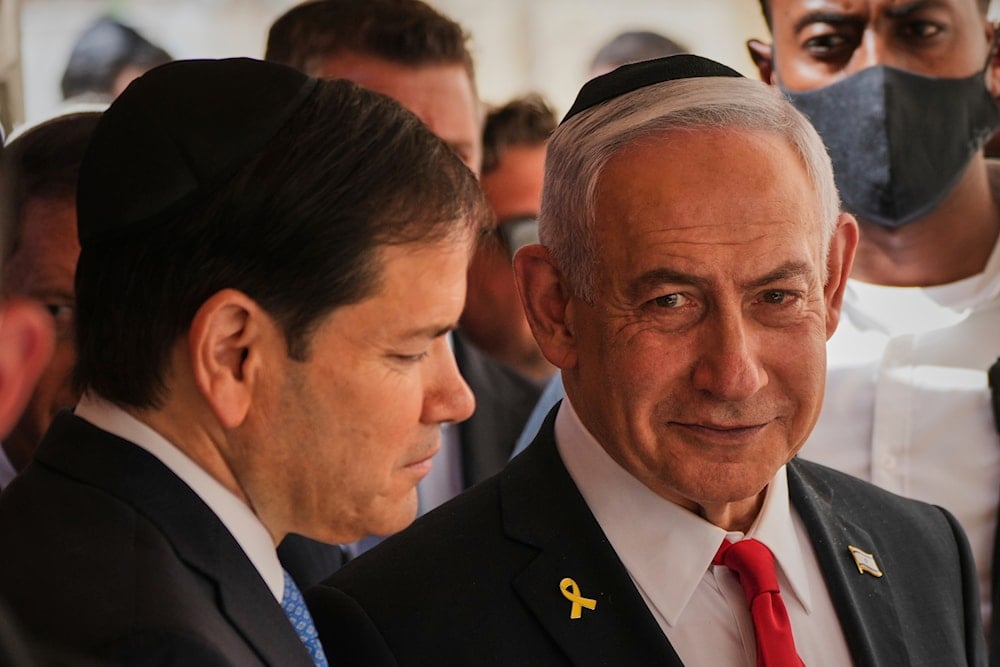 Israeli Prime Minister Benjamin Netanyahu, right, and U.S. Secretary of State Marco Rubio visit the Western Wall, the holiest site where Jews can pray, in the Old City of Jerusalem Sunday, Sept. 14, 2025 (AP)