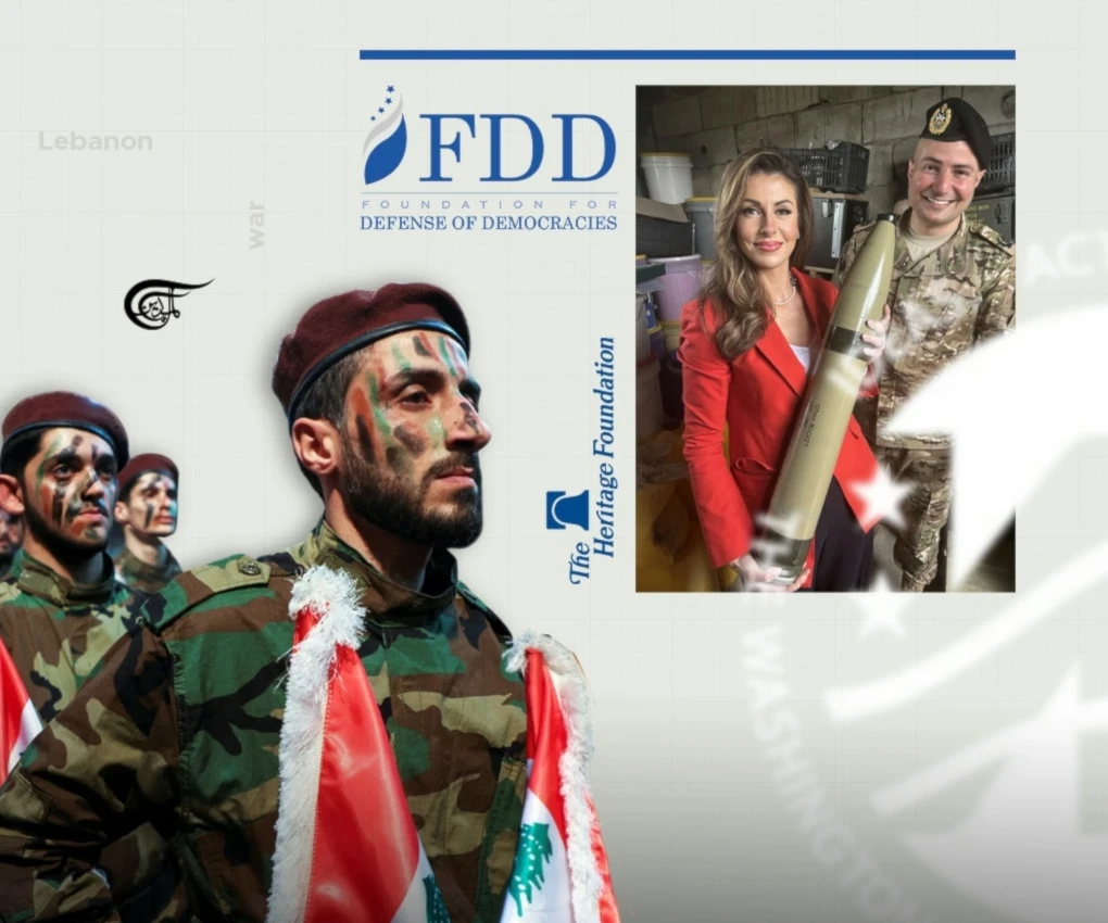 Across all of the prominent Washington-based Zionist think tanks, the message appears uniform, they all seek further pressure upon Beirut in order to force it to disarm Hezbollah. (Al Mayadeen English; Illustrated by Zeinab el-Hajj)