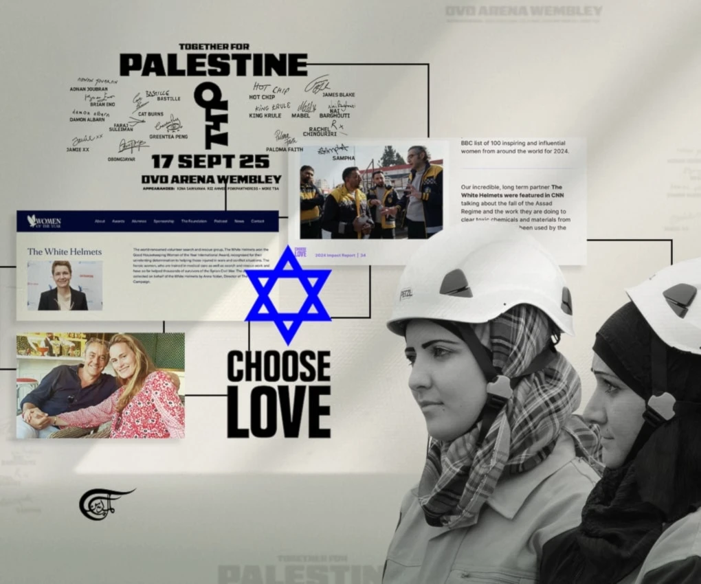 Why is Choose Love using a firm with British and US intelligence connections to run a pro-Palestine musical event? (Al Mayadeen English; Illustrated by Batoul Chamas)