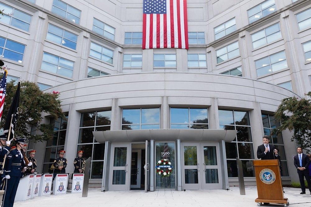 The Director of the NCTC, Joe Kent, speaks in front of the NCTC headquarters in McLean, Virginia, United States, September 12, 2025 (X/ @ODNIgov)