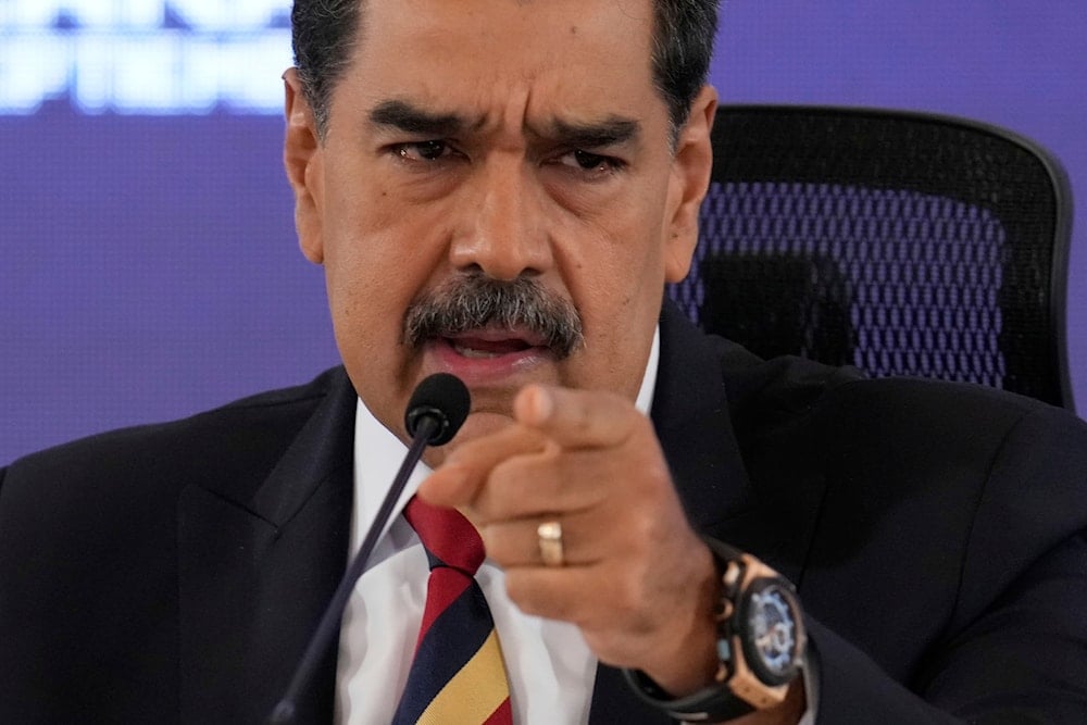 Venezuela President Nicolas Maduro speaks during a press conference in Caracas, Venezuela, Monday, Sept. 1, 2025 (AP)