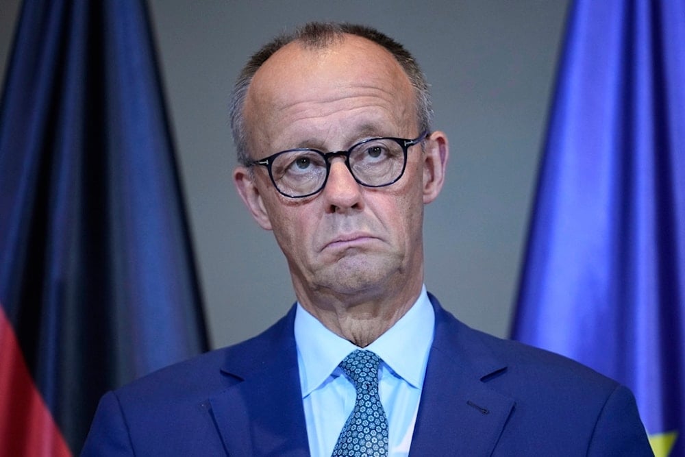 German Chancellor Friedrich Merz attends a press conference in Berlin, Germany, Saturday, Sept. 6, 2025. (AP Photo/Ebrahim Noroozi)