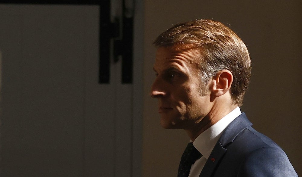 French President Emmanuel Macron attends the inauguration ceremony of the towers of the Notre Dame Cathedral in Paris, Sept. 19, 2025. (AP)