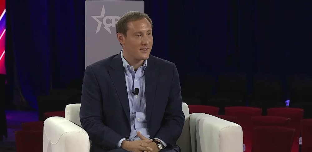 Screencap from a CPAC panel featuring David Milstein in August 29, 2022 (Facebook)