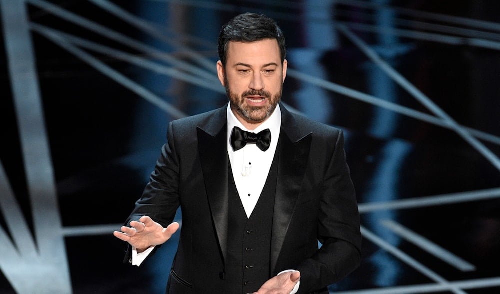  Host Jimmy Kimmel speaks at the Oscars in Los Angeles on Feb. 26, 2017. (AP)