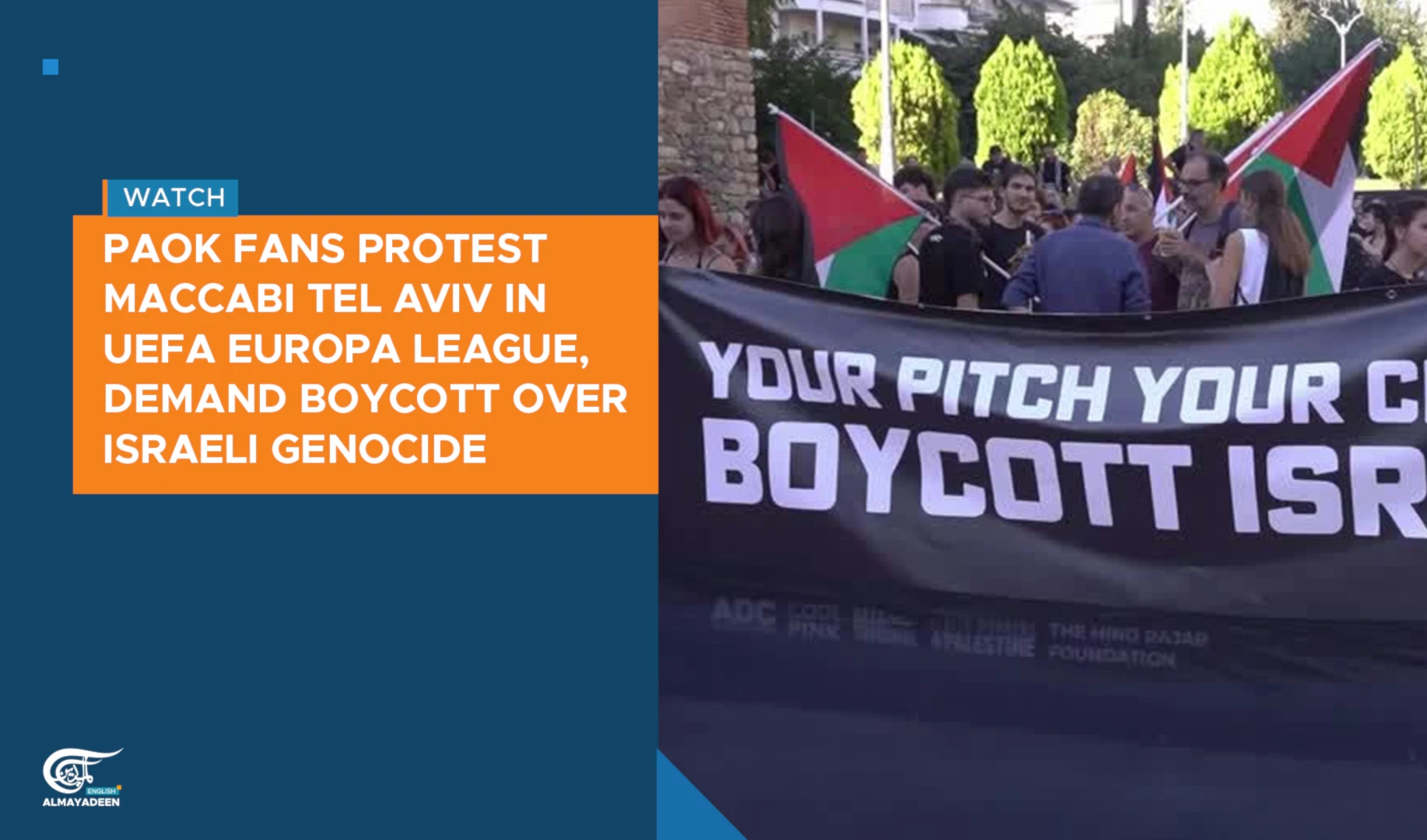 PAOK fans protest Maccabi Tel Aviv in UEFA Europa League, demand boycott over Israeli war