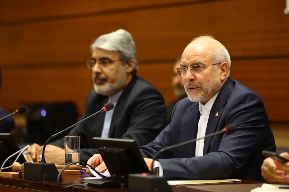 Mohammad Bagher Ghalibaf at the UN meeting in Geneva on upholding international law and the UN Charter, joined by 31 delegations and 3 organizations, July 29, 2025 (X/ @mb_ghalibaf)