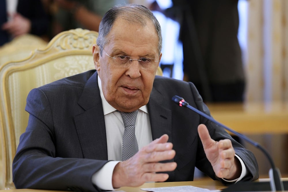 Russian Foreign Minister Sergey Lavrov speaks during meeting with Turkmenistan Foreign Minister Rashid Meredov at Zinaida Morozova's Mansion in Moscow, Russia, Thursday, Aug. 28, 2025 (AP)