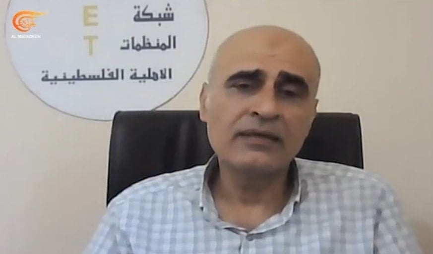 Amjad Shawa, the director of the Palestinian Non-Governmental Organizations Network (PNGO) in Gaza Strip, in an interview with Al Mayadeen (Screengrab)