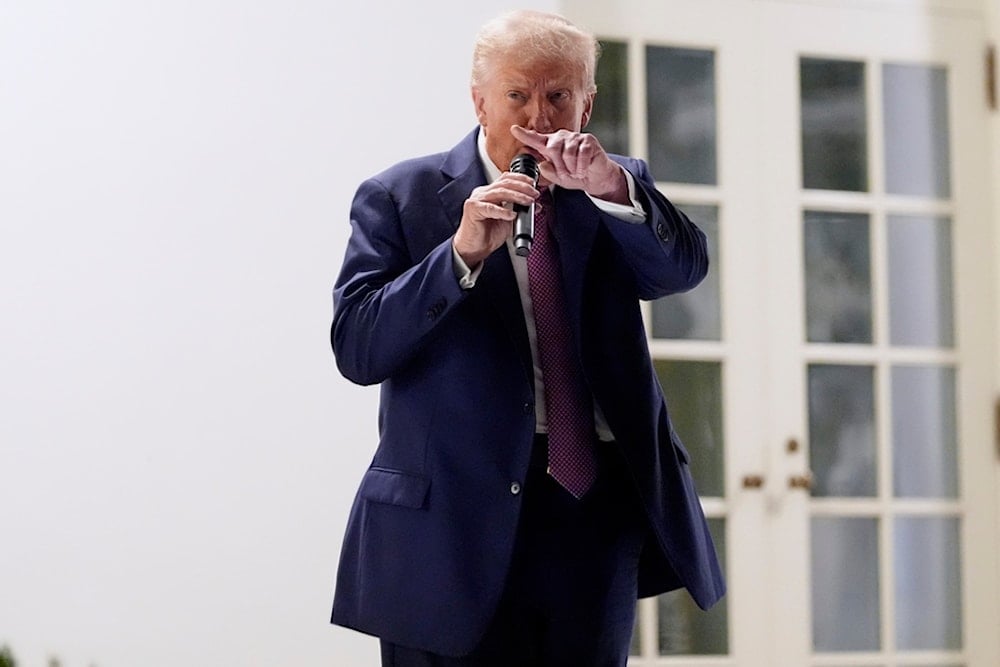 President Donald Trump speaks at a dinner in the Rose Garden of the White House, Friday, September 5, 2025, in Washington (AP)