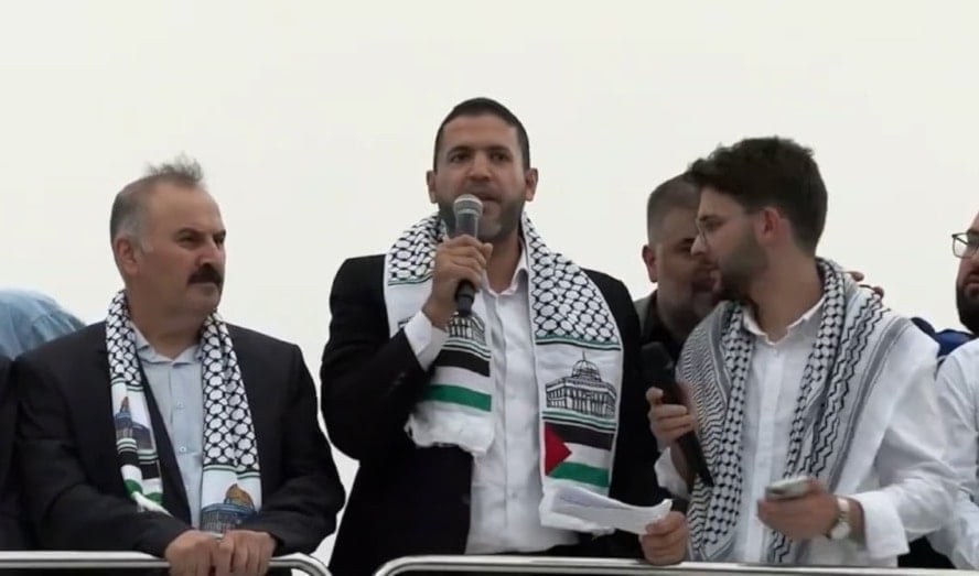 Hani al-Dali gives a speech in support of Gaza in Istanbul, Turkey, Saturday, September 6, 2025 (Screengrab)