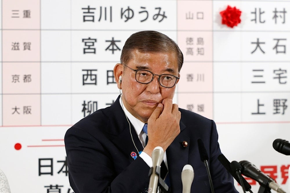 FILE - Shigeru Ishiba, Japan's Prime Minister and president of the ruling Liberal Democratic Party (LDP) meets the media at the LDP headquarters in Tokyo, Sunday, July 20, 2025. (AP)