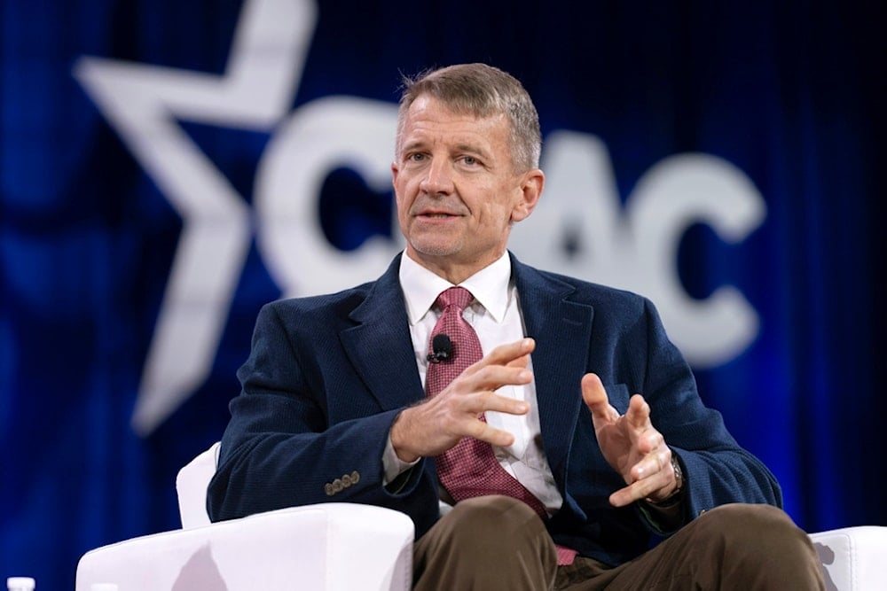 Blackwater founder Erik Prince speaks at the Conservative Political Action Conference, CPAC, at the Gaylord National Resort & Convention Center, Saturday, Feb. 22, 2025, in Oxon Hill, Md. (AP Photo/Jose Luis Magana)