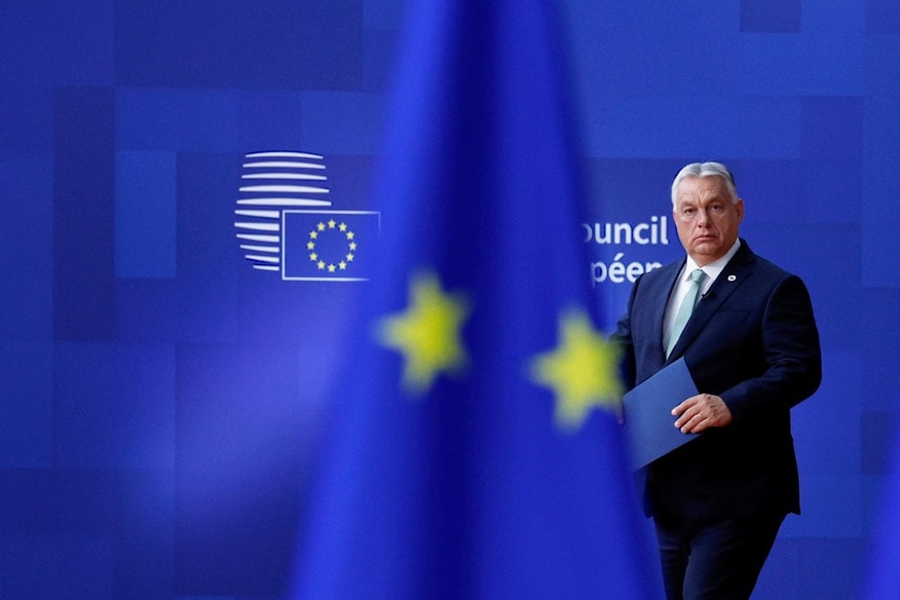 Hungary's Prime Minister Viktor Orban arrives for an EU summit at the European Council building in Brussels, Thursday, June 26, 2025. (AP Photo/Omar Havana)