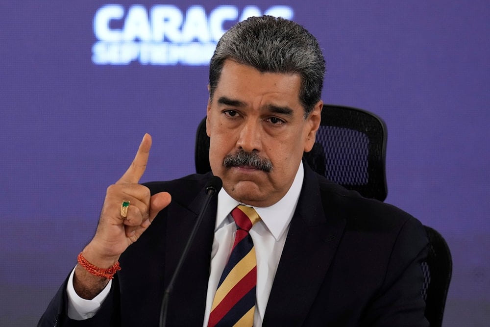 Venezuela President Nicolas Maduro speaks during a press conference in Caracas, Venezuela, Monday, Sept. 1, 2025 (AP)